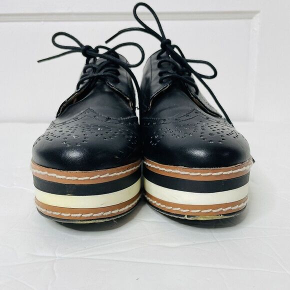 Steve Madden 2" Platform Oxfords 6.5M Colorblock Retro 50s Style Greco Chunky - Picture 3 of 10